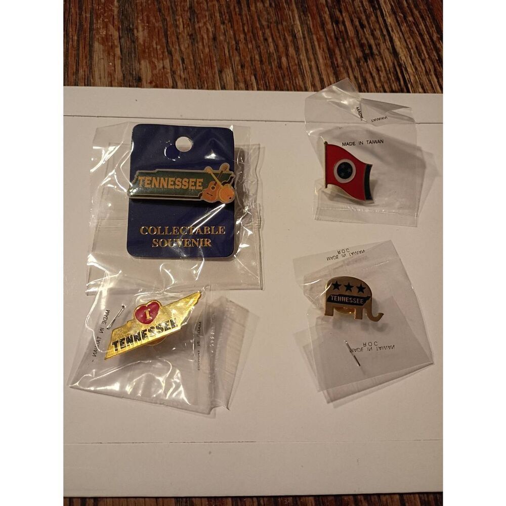 Tennessee State Pin Lot Enamel Hat Lapel Pins Souvenir Set 4pc NEW